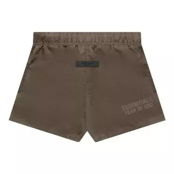 Fear of God Essentials Шорты с высокой талией и буквенным принтом Мужские брюки Древесно-коричневые FOG-FW22-176 S