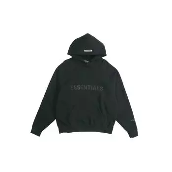 Fear of God Essentials SS20 Флисовая толстовка с графическим логотипом и карманами Топы унисекс Черный FOG-SS20-402 M