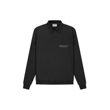 Fear of God Essentials SS21 Футболки-поло из французской терри с длинными рукавами унисекс, черные FOG-SS21-626 XS