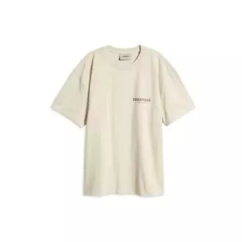 Fear of God Essentials SS21 Простая однотонная футболка с круглым вырезом Топы унисекс Светло-овсяный FOG-SS21-680 L