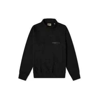 Fear of God Essentials SS21 Пуловер Флисовый свитшот с воротником-стойкой Топы унисекс Черный FOG-SS21-554 XS