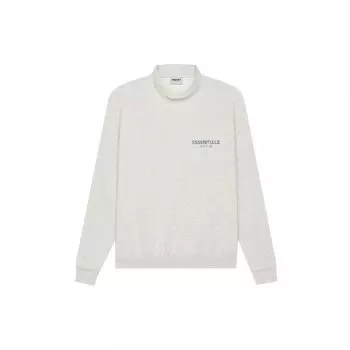 Fear of God Essentials SS21 Пуловер Флисовый свитшот с воротником-стойкой Топы унисекс Светло-вереск-овсянка FOG-SS21-596 L