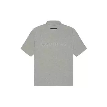 Fear Of God Essentials SS21 Short Sleeve Polo Unisex Polo Shirts Dark-Heather-Oatmeal FOG-SS21-615 M