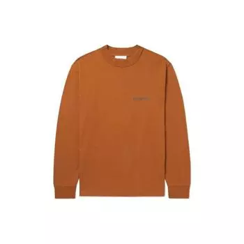 Fear of God Футболка унисекс из хлопкового джерси с длинными рукавами и принтом логотипа Essentials SS22, коричневая, Vicunia FOG-SS22-006 S
