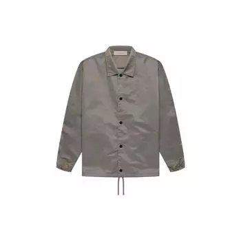 Fear of God Куртка Essentials SS22 Coaches с однотонным логотипом и ветрозащитными пуговицами, мужская верхняя одежда, цвет пустынный-серый FOG-SS22-268 XL