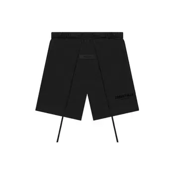 Fear of God Essentials SS22 Флисовые шорты с буквенным принтом и логотипом Мужские брюки Черные FOG-SS22-876 XL