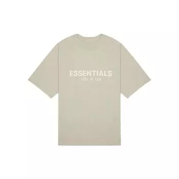 Fear Of God Essentials SS22 Kids T-Shirt Sea Foam Logo Print Crew Neck Short Sleeve Kids T-Shirts Gray-Green FOG-SS22-350 XXL