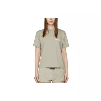 Fear Of God Essentials SS22 Seafoam Logo Print Solid Color Short Sleeve T-Shirt Women Tops Gray-Green FOG-SS22-287 L