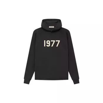 Fear of God Essentials SS22 Вязаный пуловер с капюшоном с цифровым принтом и толстой теплой подкладкой Мужские толстовки Железно-черный FOG-SS22-172 M