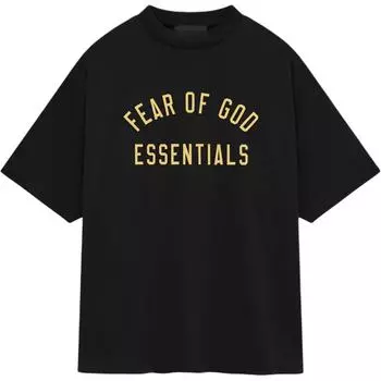 Fear of God Футболка Essentials с круглым вырезом из джерси, черная, мужская, 125BT244190F S