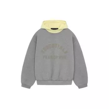 Fear of God Нейлоновая флисовая толстовка Essentials Темно-вересковый овсяный/желтый мужские топы серого цвета 202SP244311F L