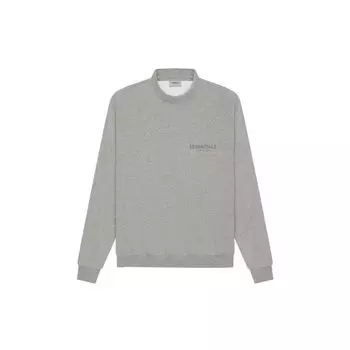 Толстовка-свитер с воротником-стойкой Fear of God Essentials, унисекс-топы на флисовой подкладке, темно-меланжево-овсяные FOG-SS21-612 XS
