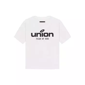 Fear of God Совместная винтажная футболка Essentials X Union LA с буквенным логотипом, топы унисекс, белая FOG-FW21-098 S