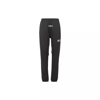 Fear of God Спортивные штаны Essentials SS22 с велюровым принтом логотипа и мужскими брюками на шнурке Iron Black FOG-SS22-138 L
