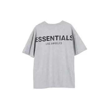 Fear of God Светоотражающая футболка с короткими рукавами Essentials Los Angeles Limited Edition, топы унисекс, серая, FOG-SS20-006 M