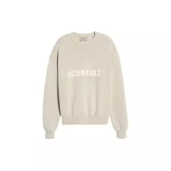 Fear of God Вязаный пуловер Essentials с логотипом унисекс свитера светло-бежевого цвета FOG-SS21-668 XL