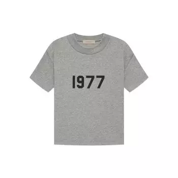 Fear of God Женская футболка Essentials Dark Oatmeal 1977 Series с круглым вырезом и коротким рукавом SS22 с заниженными плечами FOG-SS22-864 L
