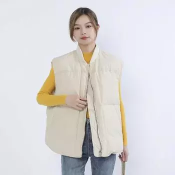 Feather Simple Loose White Duck Down Solid Color Knitted Collar Vest Sleeveless Women s New Down Vest One size красный