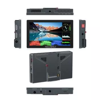 FEELWORLD P6X 5,5-дюймовый цифровой зеркальный фотоаппарат, полевой монитор, алюминиевый сплав, видеомонитор, сенсорная панель управления чёрный