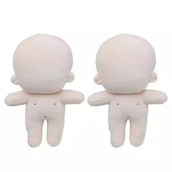 Felimoa dress-up doll 2 heads normal body 20cm cotton doll With embroidery Non-attribute 2 piece set