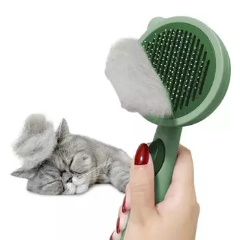 FelineBees Кошка Собака Длинная Короткая Лечебная Пуходерка Для Домашних Животных Кошачьи Бусины Щетка, Дружелюбная К Коже, Безболезненная, Волосы, Волосы, Щетка, Щетка, Расческа, Щетка, Удаление, мох зеленого