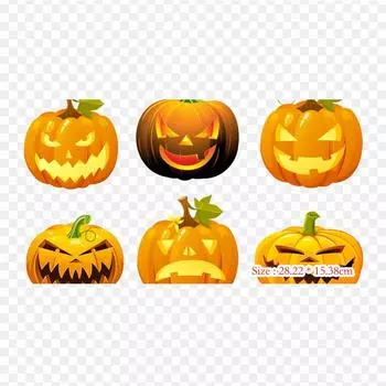 Feliz Dia De Halloween Хэллоуин Джек О Лантер Термопереносная печать виниловые нашивки наклейки для одежды Аппликации своими руками Моющиеся нашивки