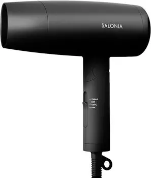 Фен для волос SALONIA Speedy Ion с большим объемом воздуха, быстрая сушка, легкий фен с отрицательными ионами, черный SL-013BK