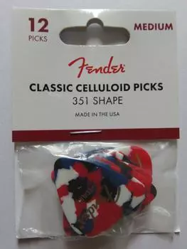 Fender 351 Shape Classic Celluloid Pickers Средний 12Pack [item]