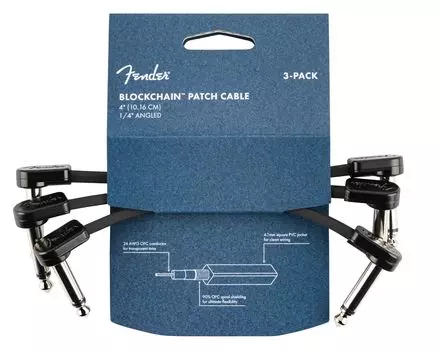 Fender/Blockchain 4 Patch Cable 3-Pack Angle/Angle Fender [Set of 3 patch cables]