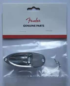 Fender CHROME StratocasterStrat Guitar Input Output Jack Plate Cover 0991940100 [Item]