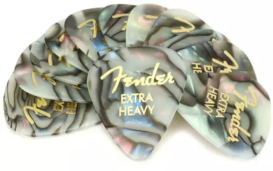Fender Fender Pick 351 Shape Premium Extra 12 Count Picks, Heavy, Abalone,