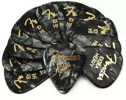 Fender Fender Pick 351 Shape Premium Extra Black 12 Count Picks, Heavy, Moto,