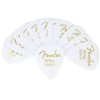 Fender fender pick Classic Celluloid, White, 351 Shape, Extra Heavy, 12 Count