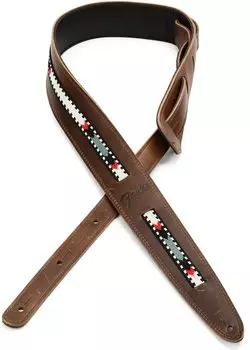 Fender Fender USA кожаный ремешок Paramount Acoustic Leather Brown Strap,