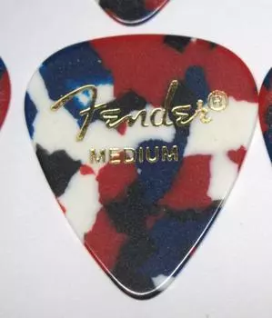 FENDER Гитарный медиатор каплевидный 351 MEDIUM Confetti пятнистый узор 10 штук [товар]