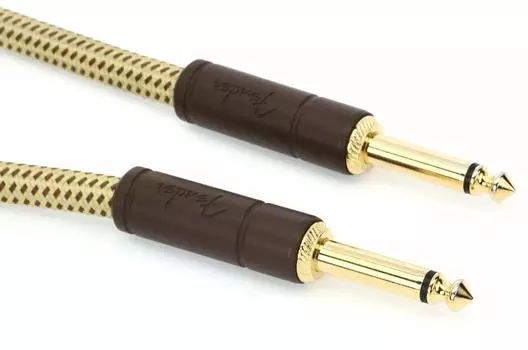 Fender Экранированный кабель серии Deluxe Instrument Tweed 08 Cable, прямой/прямой, 25 ,