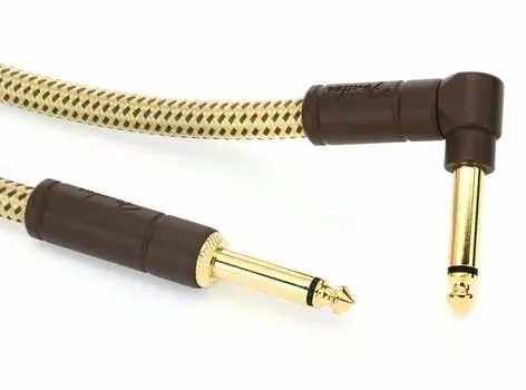 Fender Экранированный кабель серии Deluxe Instrument Tweed 08, прямой/угловой, 10 футов,
