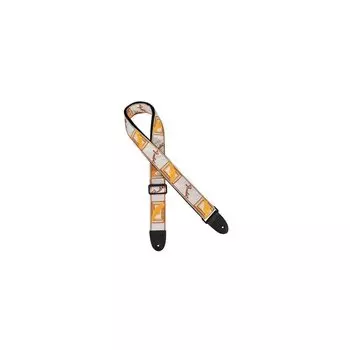 Fender Strap Fender 2 Monogrammed Strap, WhiteBrownYellow