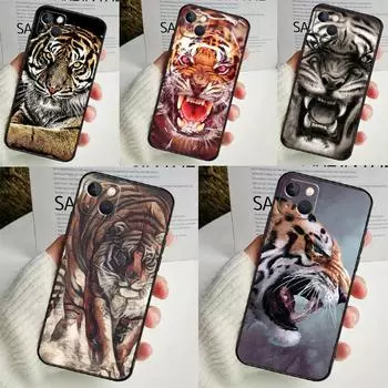 Ferocious Tiger Animal Phone Case For iPhone 16 15 14 13 12 11 Pro Max Mini X XR XS Max 7 8 Plus Back Cover iPhone 7 8
