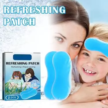 Fever Cool Patch Крутые пластыри для снятия лихорадки, дискомфорта и боли, прохладного средства для снятия лихорадки, снижения лихорадки, успокоения головной боли, 2 шт.