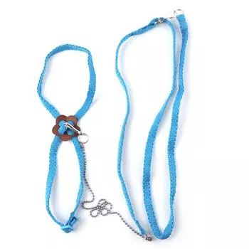 Fiber Adjustable Soft Bird Harness for Pet Parrot Outdoor Training and Playing(Blue) белый