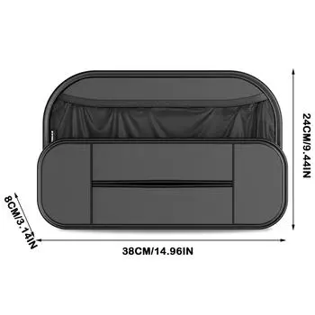 Fiber leather Car Storage Bags Seat Back Hanging Bag Car Accessories Organizer Automotive Goods Stowing Tidying Tissue Boxes чёрный