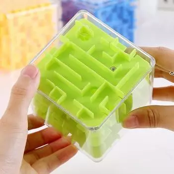 Fidget Maze Puzzle Cube Toy Brain Teaser 3D Cube Toy Anxheld Bead Rolling Game Educational Cube Toddlers Boys Girls Gift зелёный