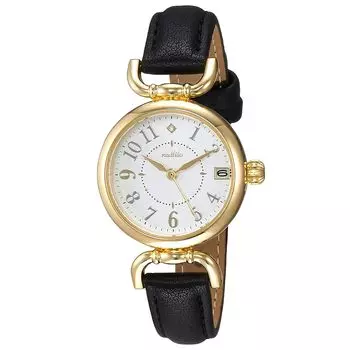[Fieldwork] Analog Ibany Date Leather Strap White Dial YM001P-5 Women s Black