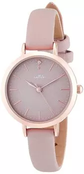 [Fieldwork] Analog NF Ashley Nickel Free Pink Gold Leather Strap ASS162-3 Women s Pink