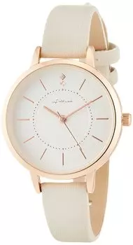 [Fieldwork] Analog Simple Pink Gold Leather Strap JN001-1 Women s Ivory