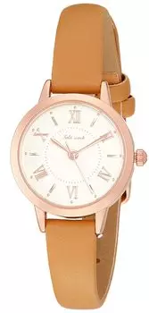 [Fieldwork] Watch Analog Patol Pink Gold Leather Strap JN002-5 Women s Brown