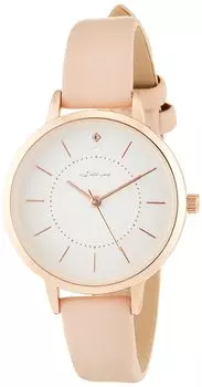 [Fieldwork] Watch Analog Simple Pink Gold Leather Strap JN001-2 Women s Pink