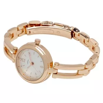 [Fieldwork] Women s Watch Analog 5 ATM Waterproof Metal Band Pink Gold White WP Miju ST288-3