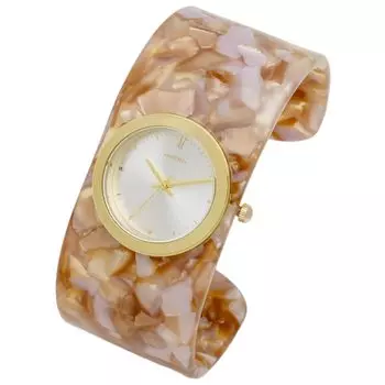 [Fieldwork] Women s Watch Analog Acetate Bangle Brown Flavan ST291-3